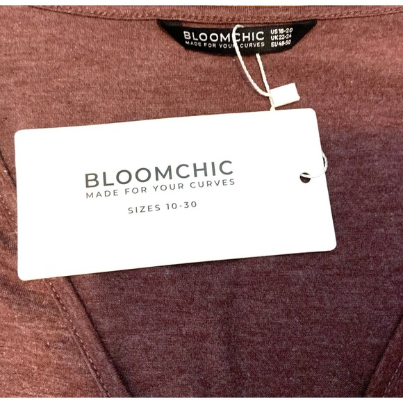 Bloomchic Surplice Neck Tie Side Asymmetrical Hem Shirt Flutter Sleeve Size 18 - Picture 7 of 11